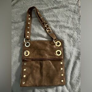Beautiful Hammitt leather bag with adjustable strap and gold studs, EUC